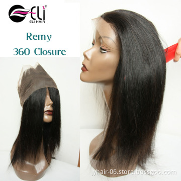 Virgin Remy Unprocessed 360 Hair Pre-Plucked 360 Lace Frontal With Bundles
